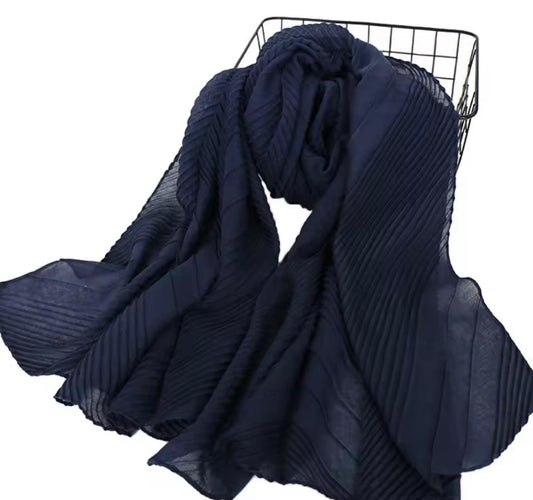 Cotton V Pleat - Navy image 0