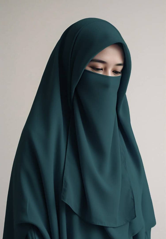 Niqab Hijab Combo - Dark Teal image 0